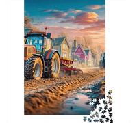 Tractors Plowing Fields Puzzle 1000 Pezzi Rural Sunset Farm Scene Puzzle Adulti Impegnativo E Difficile Per Straordinario Per Adulti E Bambini A Partire Da 12 Anni 70x50cm/1000pcs