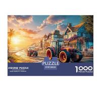 Tractors Racing High Grade Paper Material Rural Fantasy Scene Rewarding Challenging Game, Suitable for Home Leisure And Family Game Nights 38x26cm/1000pcs