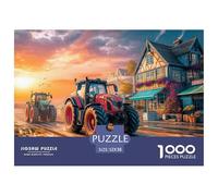 Tractors Racing High Grade Paper Material Rural Sunset Scene Rewarding Challenging Game, Suitable for Home Leisure And Family Game Nights 52x38cm/1000pcs