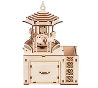 TRACYE Carillon a Giostra Puzzle 3D in Legno,Kit di Costruzione in Legno per Adulti da Costruire,con Portapenne,Rompicapo Giochi Logica,Natale Ideale Regalo