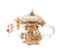 TRACYE Carillon Castello nel Cielo Puzzle 3D in Legno,Kit di Costruzione in Legno per Adulti da Costruire,Rompicapo Giochi Logica,Natale Ideale Regalo