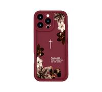 TRADAY Custodia per telefono cristiana compatibile con iPhone 16, vintage floreale versi della Bibbia Salmi 46:5, custodia protettiva antiurto in morbido TPU per donne e ragazze, regalo per fede