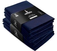 Trade Fountain Set di 12 tovaglioli di Stoffa di Cotone - Tovaglioli riutilizzabili 50 x 50 cm - Tovaglioli di Cotone Oversize Realizzati in Tessuto di Puro Cotone - Tovaglioli da tavola (Blu)