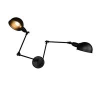 TRADE® nero Retro regolabile Lampada da parete industria stile Ferro battuto Braccio lungo Lampada da parete Braccio oscillante Lampade da parete (2 Set)