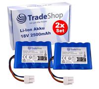 Trade-Shop - 2 batterie agli ioni di litio, 18 V, 2,5 Ah, compatibili con Worx WR100SI WR101SI.1 WR102SI WR102SI.1 WR104SI WR104SI.1 WR105SI WR105SI.1 WR103SI WR1066 SI