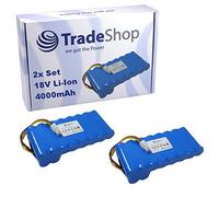 Trade-Shop - 2 batterie agli ioni di litio, 18 V, 4 Ah, compatibili con Husqvarna 580683302, 580683303, 589 52-01, 589 58 57-01, 5895852-01, 5895857-01, 5895201, 585201, 585201, 201, 201, 2 , 5895