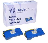 Trade-Shop - 2 batterie agli ioni di litio, 18 V, 5 Ah, compatibili con Husqvarna 580683302, 580683303, 589 52-01, 589 58 57-01, 5895852-01, 5895857-01, 5895201, 585201, 5201, 589585201, 201, 201, 2