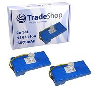 Trade-Shop - 2 batterie agli ioni di litio, 18 V, 6,8 Ah, compatibili con Husqvarna 580683302, 580683303, 589 58 52-01, 589 58 57-01, 5895852-01, 5895857-01, 52 01, 58. 9585701