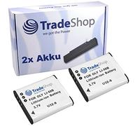 Trade-Shop - 2 batterie di ricambio agli ioni di litio da 3,7 V, compatibili con Olympus SZ-17 TG-630 TG-835 TG-860, Pentax Optio WG-3 WG-3 GPS WG-10 i10, Ricoh WG-30 WG-30W