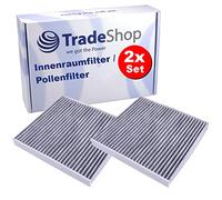Trade-Shop - 2 filtri antipolline con carbone attivo per Seat Leon, VW Passat, Passat Alltrack, Passat Variant, Passat Alltrack B8 Variant, Passat B8, compatibile con Touran