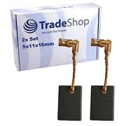 Trade-Shop - 2 spazzole a carbone, 5 mm x 11 mm x 16 mm, per Makita 9562CV 9562CVR 9564 9564C 9564CV 9565 9565C 9565CLR 9565CR 9565CV 9565CVR 9565PCV 95CVL 564H