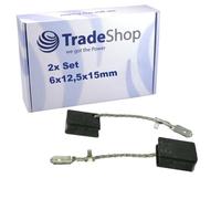 Trade-Shop - 2 spazzole a carbone, 6 mm x 12,5 mm x 15 mm, compatibili con Metabo 600408420 600410420 600418420 600428420 600432420 600464420 600465420 20