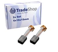 Trade-Shop - 2 spazzole a carbone, 6 x 10 x 15 mm, per Makita 3620, 4302C, HK0500, HR2000, sostituisce 191904-8 CB113, con molla, staffa