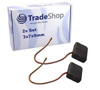 Trade-Shop - 2 spazzole di carbone, 3 x 7 x 9 mm, per molti veicoli, camion, motori, aria condizionata, ventola, tergicristallo alzacristalli, pompa dell'acqua