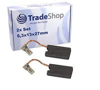 Trade-Shop - 2 spazzole di carbone, 6,3 x 13 x 27 mm, per Makita HM1317CB HM1203C M10 HM1307CB HR4501C HR5212C HR5201C HM1111C HM1213C HM1307C HM1317C HM17C