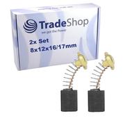 Trade-Shop - 2 spazzole di carbone, 8 x 12 x 16/17 mm, compatibili con Makita 4100NH, accessori per sega circolare/utensili elettrici
