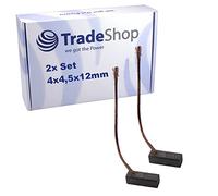 Trade-Shop, 2 spazzole di carbone per motore, 4 x 4,5 x 12 mm, lunghezza del cavo 40 mm, per molti motori di auto, motori elettrici, 12-24 V