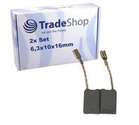 Trade-Shop - 2 spazzole di carbone per motore, 6,3 x 10 x 16 mm, compatibili con Dewalt, Black & Decker, ELU, smerigliatrice angolare Spit utensili elettrici