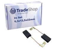 Trade-Shop - 2 spazzole di carbone per motore, 6,3 x 12,5 x 22 mm, compatibili con Bosch GBH 5-38 X, GKS 66 CE, AKE 400 B, PKS 66 CE, GOF 900 ACE, 11219 EVS
