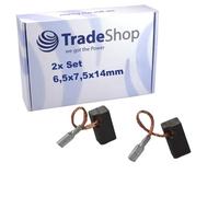 Trade-Shop - 2 spazzole di carbone per motore, 6,5 x 7,5 x 14 mm, compatibili con Hitachi W6VA4 W6VB3 W6VM W6V4 W8VB2 CJ65S2 CJ65VA2 CJ65V sostituisce 999-067