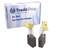 Trade-Shop - 2 spazzole di carbone per motore, 6 x 12 x 14/15 mm, compatibili con carrello elevatore Crown 1500