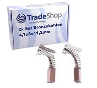 Trade-Shop 2609199048 - 2 carboni di bronzo, 4,7 x 8 x 11,2 mm, per molti avvitatore a batteria Bosch come GDS 18 V, sostituisce