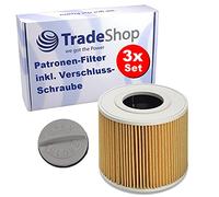 Trade-Shop - 3 filtri a cartuccia con vite di fissaggio per Kärcher NT 48/1 1.428-601.0 NT 48/1 TE 1.428-608.0 NT 48/1 Professional 1.428-611.0