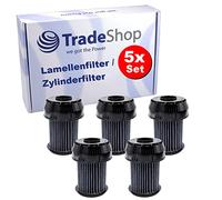 Trade-Shop - 5 filtri a lamella/cilindro/filtro HEPA/filtro antipolvere di ricambio per Bosch serie BGS6, serie Siemens VSX6/aspirapolvere senza sacchetto