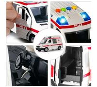 Trade Shop - Ambulanza Giocattolo Bambini Con Movimento A Frizione Sirena Luci E Suoni