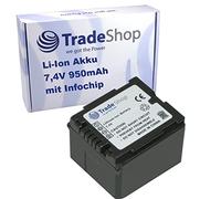 Trade-Shop - Batteria agli ioni di litio 7,4 V/950 mAh, ricambio per Panasonic VW-VBG70 VW-VBG070 VW-VBG070A VW-VBG070-K VW-VBG130 VW-VBG130E-K VW-VBG130K