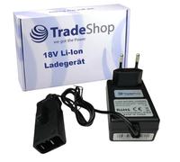 Trade-Shop Caricabatterie agli ioni di litio da 18 V, compatibile con Gardena PowerMax Li-18/32 (5039), ComfortCut Li-18/50 (9837), ComfortCut Li-18/60 (9838)