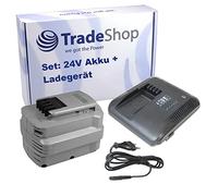 Trade-Shop Caricabatterie da 24 V + batteria NI-MH 24 V 3300 mAh di ricambio per Dewalt DE0241 DE0242 DE0243 DE0243-XJ DW0240 DW0241 DW0242
