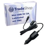 Trade-Shop - Cavo di ricarica mini USB da auto, 5 V/2 A, con antenna TMC per Garmin Nuvi 200 200W 250W 250 300 310 350 360 610T 650T 660T 660TMF 670 670TFM 680