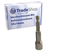 Trade-Shop Chiave a bussola/bussola/attacco esagonale esterno magnetico 65 mm x 14 mm, attacco dado 1/4" per avvitatore a batteria