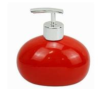 Trade Shop - Dispenser per Sapone Liquido Ceramica Rosso Dosatore Moderno Arredo Bagno 79260 -