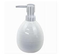 Trade Shop - Dispenser Sapone Liquido Ceramica Striato Erogatore Silver Accessori Bagno 59869 -