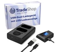 Trade-Shop Doppia batteria USB-C a doppio caricatore rapido per 2 batterie con display LCD per Sony Alpha 7 III ILCE-7M3 ILCE-7M3K A7 7R III ILCE-7RM3 A7R III A7R3