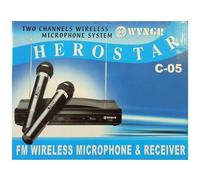 Trade Shop - Kit Coppia Microfoni Professionali Wireless Con Centralina Fm Bicanale C-05