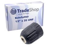 Trade-Shop Mandrino rapido professionale, filettatura 1/2" x 20 UNF, campo di serraggio 0,8 - 10 mm, ricambio per Kress 98022102, Metabo 63621900 / senza colpi