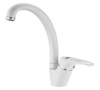 Trade Shop - Miscelatore Lavello Canna Bassa Fragranite Bianco 88591 Lavandino Rubinetteria