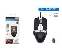 Trade Shop - MOUSE GAMING CON CAVO LUCI RGB PULSANTI 8000 DPI PER LAPTOP PC NOTEBOOK M-RGB01 -