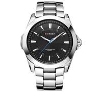 Trade Shop - Orologio Polso Curren 8109 Uomo Analogico Quarzo Acciaio Silver Quad Nero