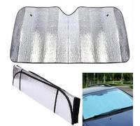 Trade Shop - Parasole Parabrezza Metallico Per Auto Con Ventose Cruscotto Sole Caldo 130x60