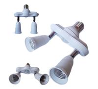 Trade Shop - PORTALAMPADA Adattatore SDOPPIATORE E27 2 INGRESSI E27 SENSORE di Movimento PIR