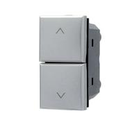Trade Shop - PULSANTE DOPPIO SALISCENDI 1P+1P SILVER COMPATIBILE CON BTICINO AXOLUTE -