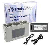 Trade-Shop Set 2 in 1: batteria ai polimeri di litio 2500 mAh + caricatore USB-C Triple Power Bank compatibile con DJI Mini 2 / SE, Mavic Mini SE Drone