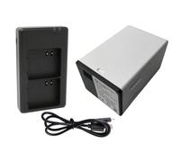 Trade-Shop Set 2 in 1: batteria per fotocamera (14000 mAh) + doppio caricatore compatibile con Arlo A7a A-7a A14 A-14 308-50019-01 VMA5420-10000S CS-NAR700XL