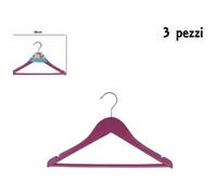 Trade Shop - Set 3 Grucce Stampelle Appendiabito Legno Rosa Vestiti Pantaloni Giacche