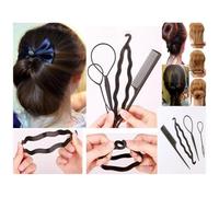 Trade Shop - Set 4 Accessori Pettine Clip Fermacapelli Per Chignon Trecce Coda Acconciatura