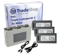 Trade-Shop Set 4 in 1: 3 batterie ai polimeri di litio da 2500 mAh + caricatore USB-C Triple Power Bank compatibile con DJI Mini 2 SE, Mavic 2, Mini 4K drone